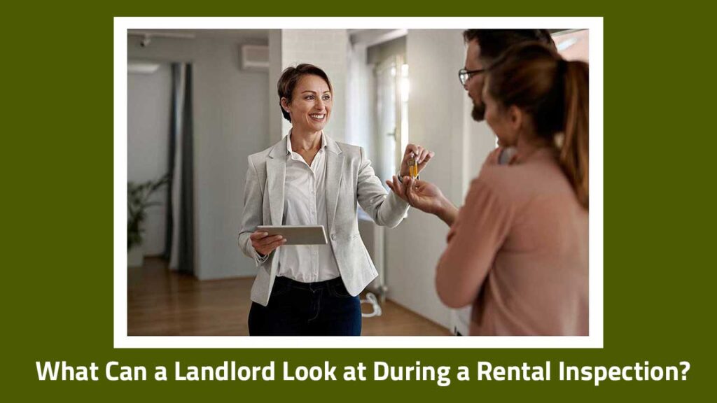 landlord during inspection with couple who rent appartment